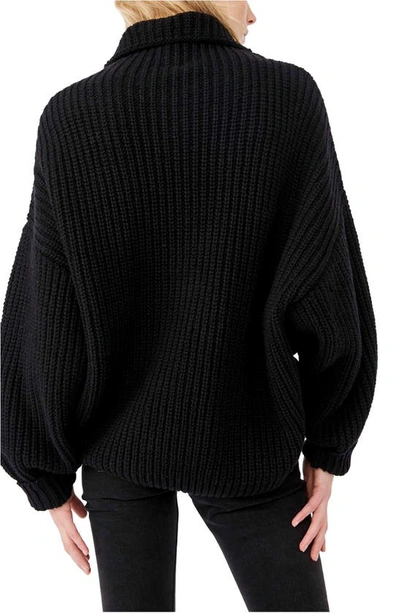 Free People Swim Too Deep Turtleneck Sweater In Black
