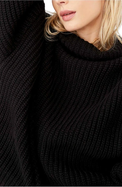 Free People Swim Too Deep Turtleneck Sweater In Black