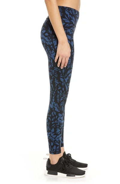 Shop Sweaty Betty Power Pocket Workout Leggings In Blue Leaf Scatter Print