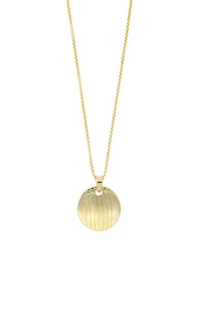 Shop Bony Levy 14k Gold Stripe Disc Pendant Necklace In 14k Yellow Gold