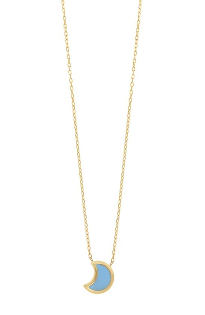 Shop Bony Levy Kids' 14k Gold Enamel Moon Pendant Necklace In 14k Yellow Gold
