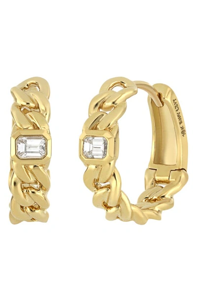 Shop Bony Levy Varda Diamond Chain Hoop Earrings In 18k Yellow Gold