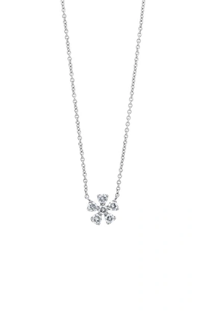 Shop Bony Levy Diamond Flower Pendant In 18k White Gold