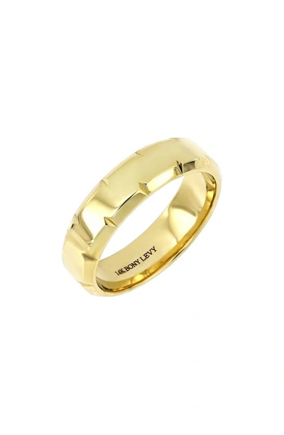 Shop Bony Levy 14k Gold Jaggered Cut Ring In 14k Yellow Gold