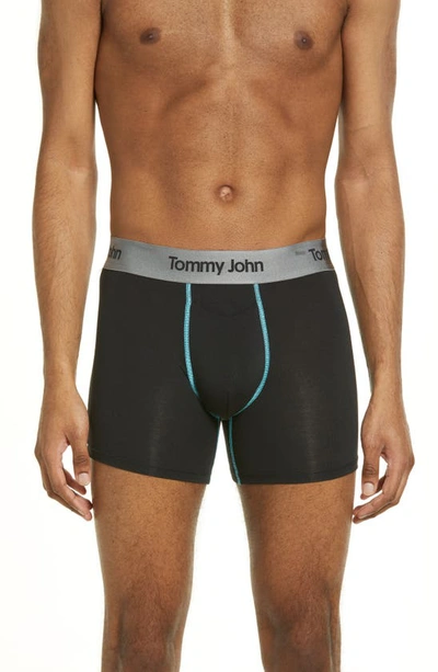 Shop Tommy John Second Skin 6-inch Boxer Briefs In Black W/ Capri Stitch