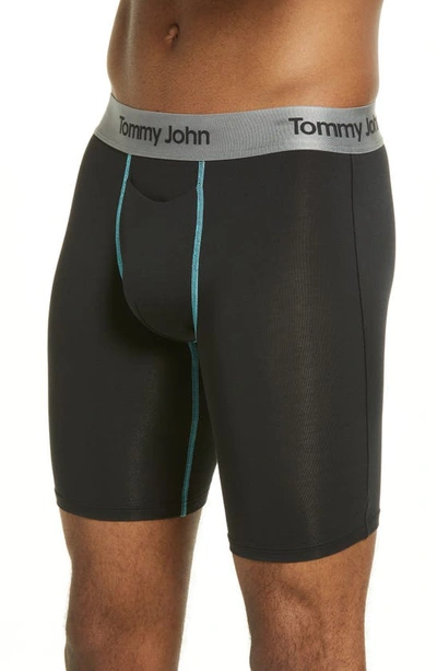 Shop Tommy John Second Skin 8-inch Boxer Briefs In Black W/ Capri Stitch