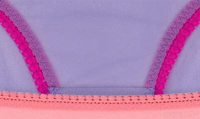 Shop On Gossamer 3-pack Mesh Hip Bikinis In Rhododendron / Purple/ Pink