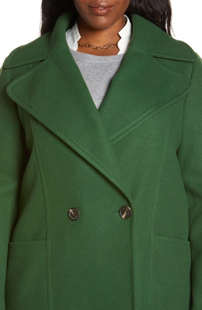 Shop Halogen Double Breasted Coat In Green Bright