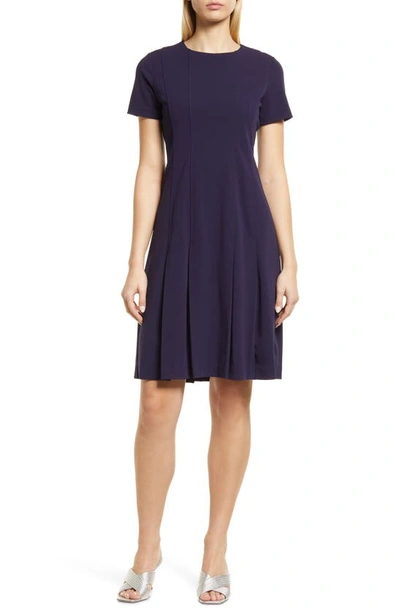 Tahari Asl Fit & Flare Stretch Crepe Dress In Navy | ModeSens