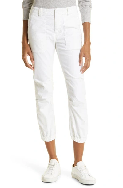 Shop Nili Lotan Stretch Cotton Twill Crop Military Pants In White