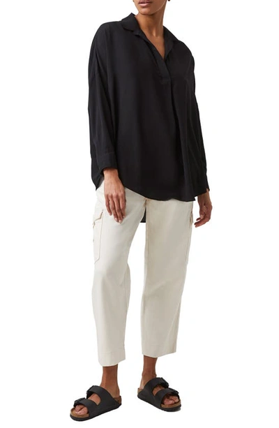 Shop French Connection Rhodes Crepe Popover Shirt In Black