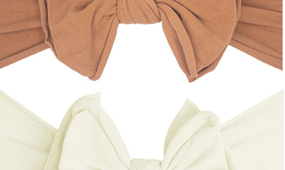 Shop Baby Bling 2-pack Fab-bow-lous Headbands In Rose Gold / Ivory