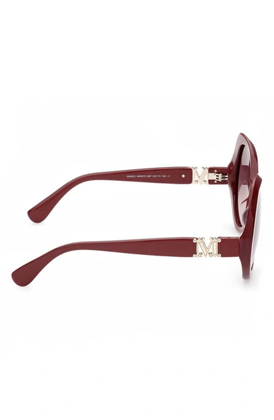 Shop Max Mara 59mm Gradient Geometric Sunglasses In Shiny Red / Gradient Brown
