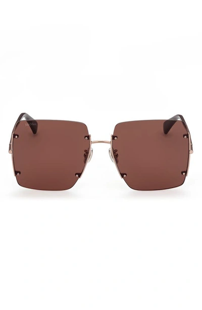 Shop Max Mara 60mm Geometric Sunglasses In Bronze/ Other / Brown