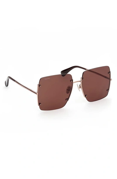 Max Mara 60mm Geometric Sunglasses In Bronze/ Other / Brown