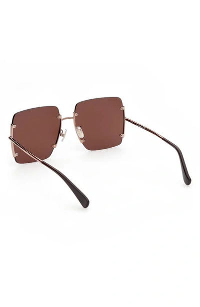 Max Mara 60mm Geometric Sunglasses In Bronze/ Other / Brown