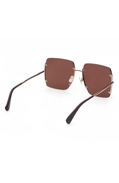 Max Mara 60mm Geometric Sunglasses In Bronze/ Other / Brown