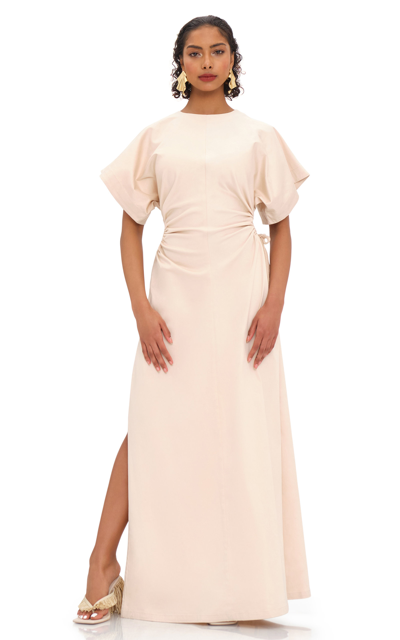 Shop Andrea Iyamah Peta Cutout Organza Maxi Dress In White