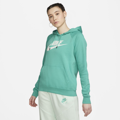 Shop Nike Women's  Sportswear Essential Fleece Pullover Hoodie In Green