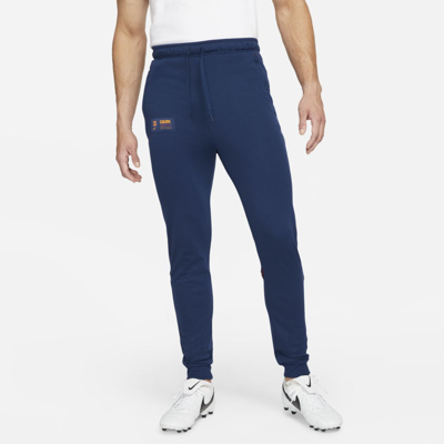 Shop Nike Fc Barcelona  Men's Dri-fit Travel Soccer Pants In Blue