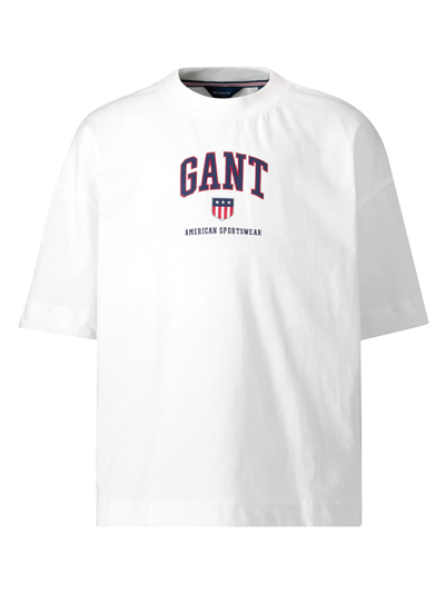 Shop Gant Kids White T-shirt
