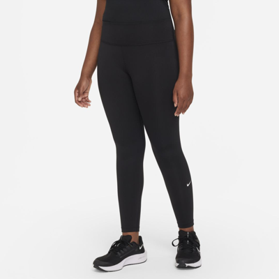 Shop Nike Dri-fit One Big Kids' (girls') Leggings (extended Size) In Black