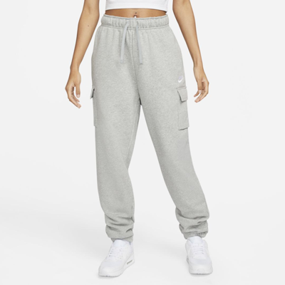Shop Nike Women's  Sportswear Club Fleece Mid-rise Oversized Cargo Sweatpants In Grey