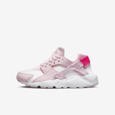 Shop Nike Huarache Run Big Kids' Shoes In Pink Foam,white,hyper Pink