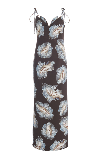 Shop Del Core Women's Tie-detailed Printed Maxi Dress