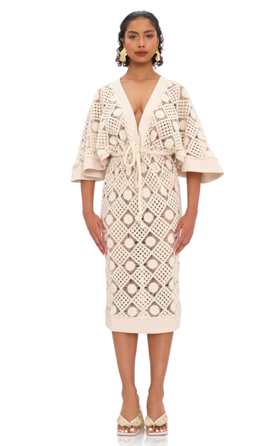 Shop Andrea Iyamah Women's Rahi Crochet Coverup Dress In White