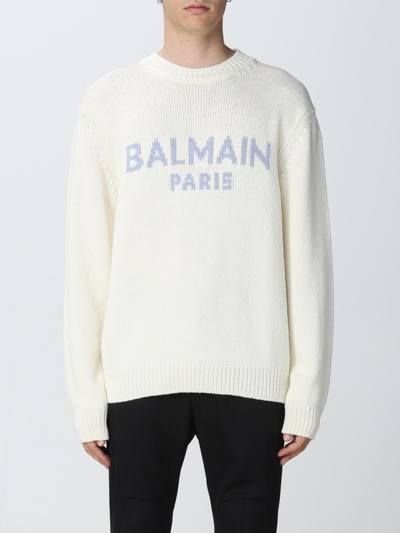 Shop Balmain Sweater  Men Color White