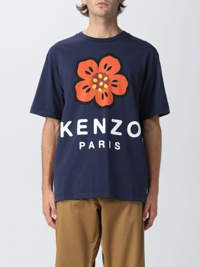 Shop Kenzo T-shirt  Men Color Blue