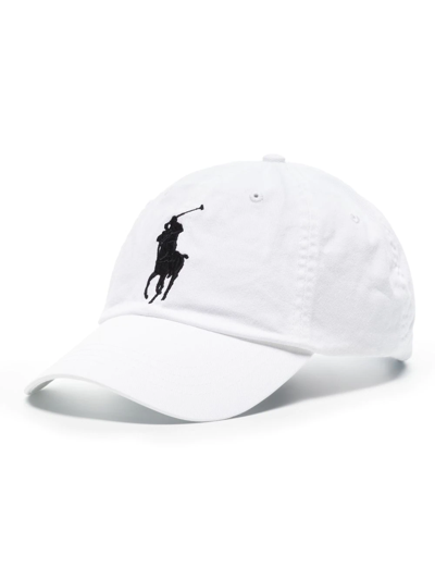 Shop Polo Ralph Lauren Polo Pony-embroidered Cotton Cap In White