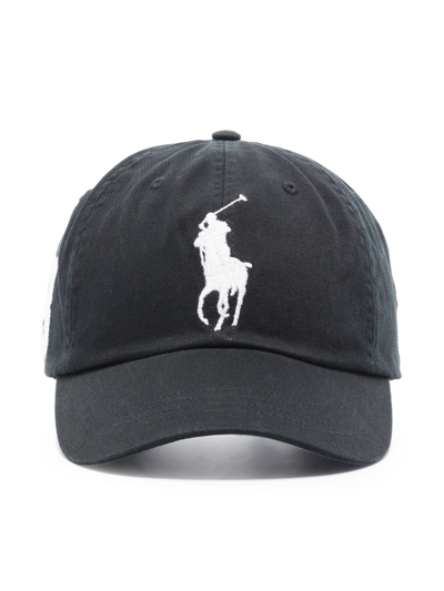 Shop Polo Ralph Lauren Polo Pony-embroidered Cotton Cap In Black