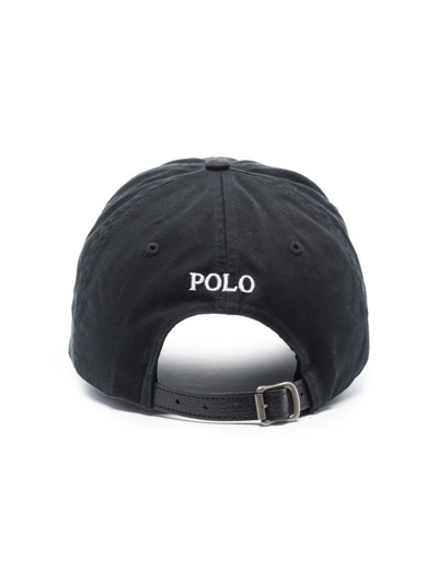Shop Polo Ralph Lauren Polo Pony-embroidered Cotton Cap In Black