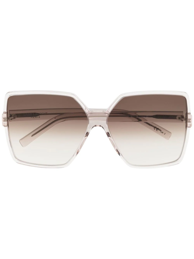 Shop Saint Laurent Gradient Oversize-frame Sunglasses In Pink