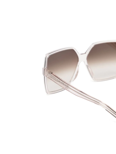 Shop Saint Laurent Gradient Oversize-frame Sunglasses In Pink