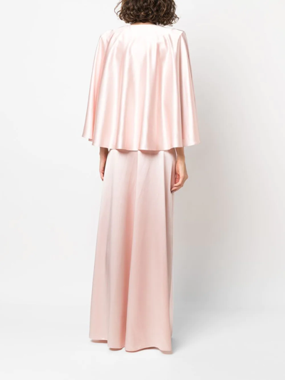 Shop Jenny Packham Floor-length Cape Gown In Pink