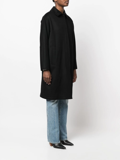 Shop Mackintosh Jean Storm System Wool Coat In Black