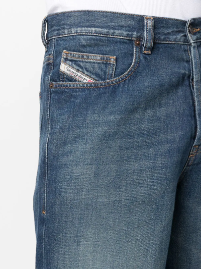 Shop Diesel Straight-leg Denim Shorts In Blue