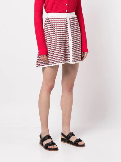 Shop Adam Lippes Zigzag Crepe A-line Skirt In Mehrfarbig