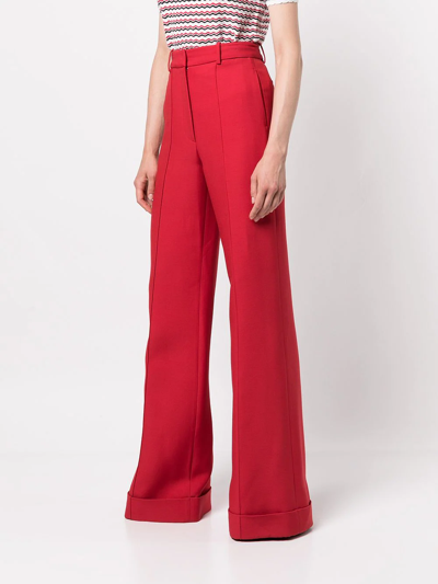 Shop Adam Lippes Wide-leg High-waisted Trousers In Rot