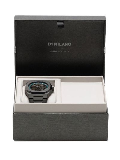 Shop D1 Milano Skeleton Automatic 41.5mm In Black