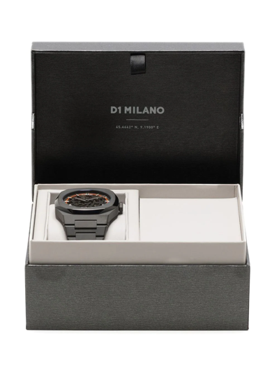 Shop D1 Milano Skeleton Automatic 41.5mm In Black