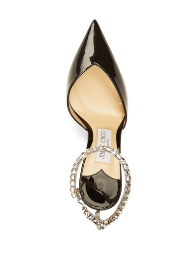Jimmy Choo Black Black 85 Mm Saeda Decollete Heels In Schwarz