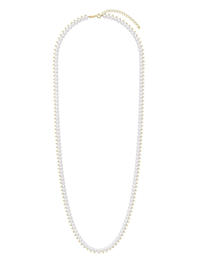 Shop Tasaki 18kt Yellow Gold Collection Line Danger Necklace