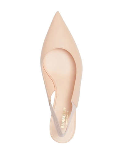 Burberry Leather Slingback Pumps In Pink