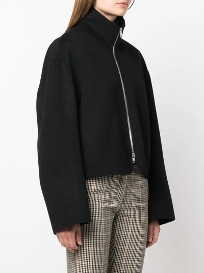Filippa K Wool-cashmere Zip-up Jacket In Black