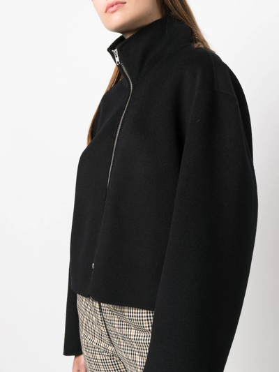 Shop Filippa K Wool-cashmere Zip-up Jacket In Black