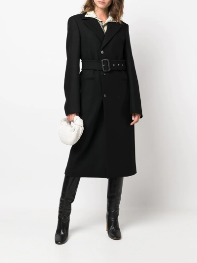Shop Filippa K Single-breasted Belted Coat In Black